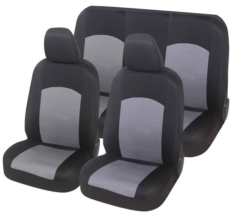 Auto Accessori Lupex Universal-Sitzbezüge für Vorder- und Rücksitze, weich, bequem, atmungsaktiv, Schutz für Nutzsitze - grau von Auto Accessori Lupex