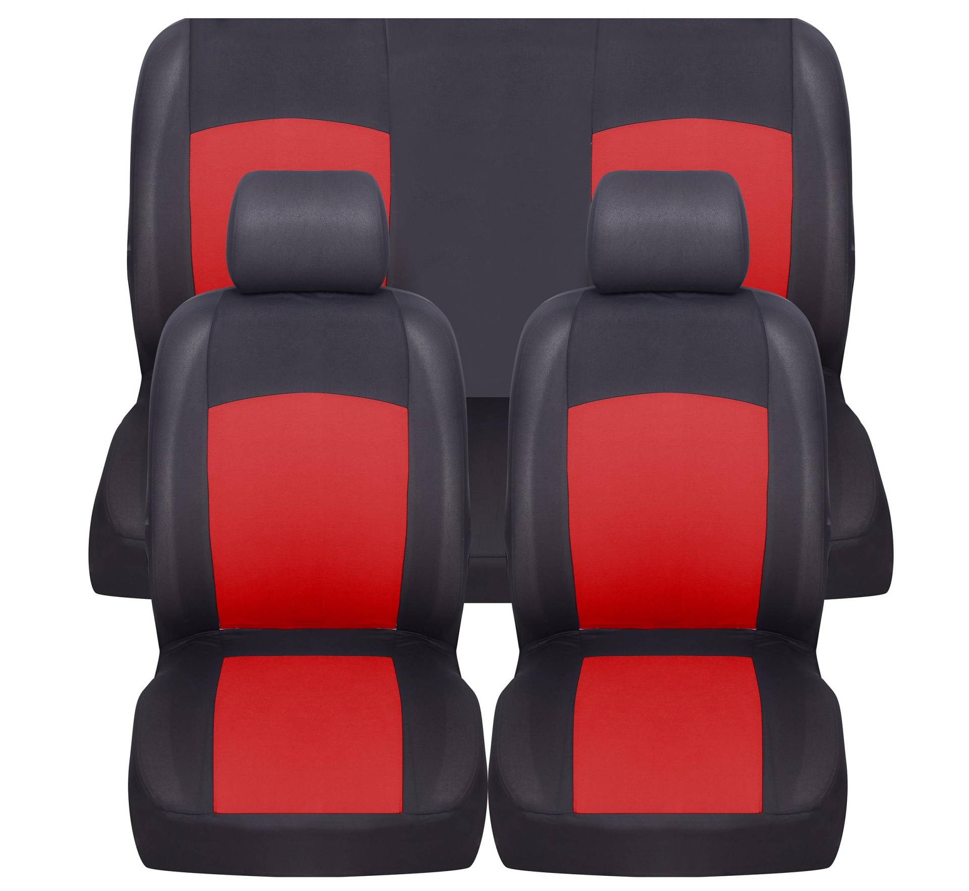 Auto Accessori Lupex Universal-Sitzbezüge für Vorder- und Rücksitze, weich, bequem, atmungsaktiv, Schutz für Nutzsitze - rot von Auto Accessori Lupex