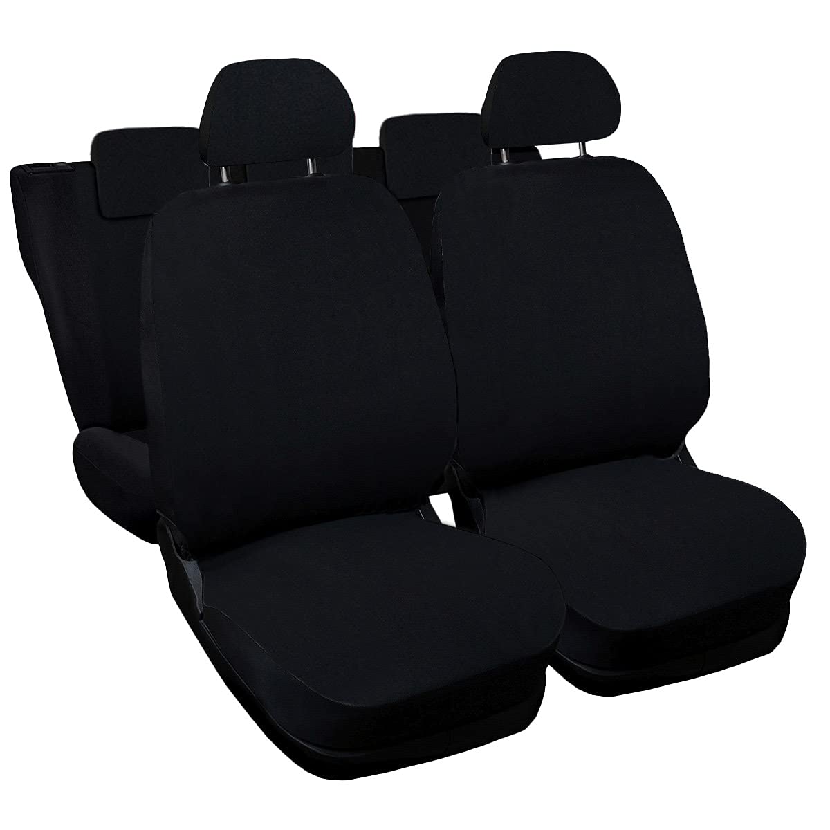 Auto Accessori Lupex Zip_ Universal-Autositzbezüge, Universal-Set, für Vorder- und Rücksitze, Airbag-kompatibel, Zubehör für Innen- und Auto-Zubehör (schwarz) von Auto Accessori Lupex