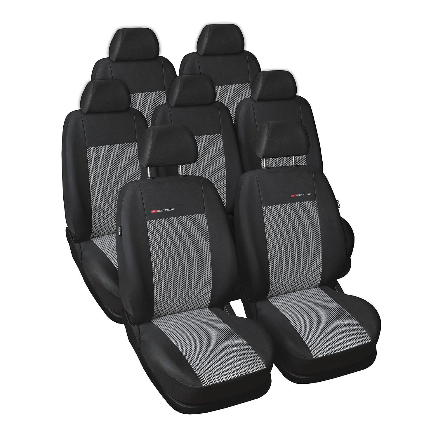 Auto-Dekor 280-p2 | Maß Grau | Set Komplettset 7-Sitze | Sitzbezüge Sitzbezug Schonbezug Schonbezüge Autoschonbezug Autositzbezug Sitzauflagen Sitzschutz Elegance von Auto-Dekor