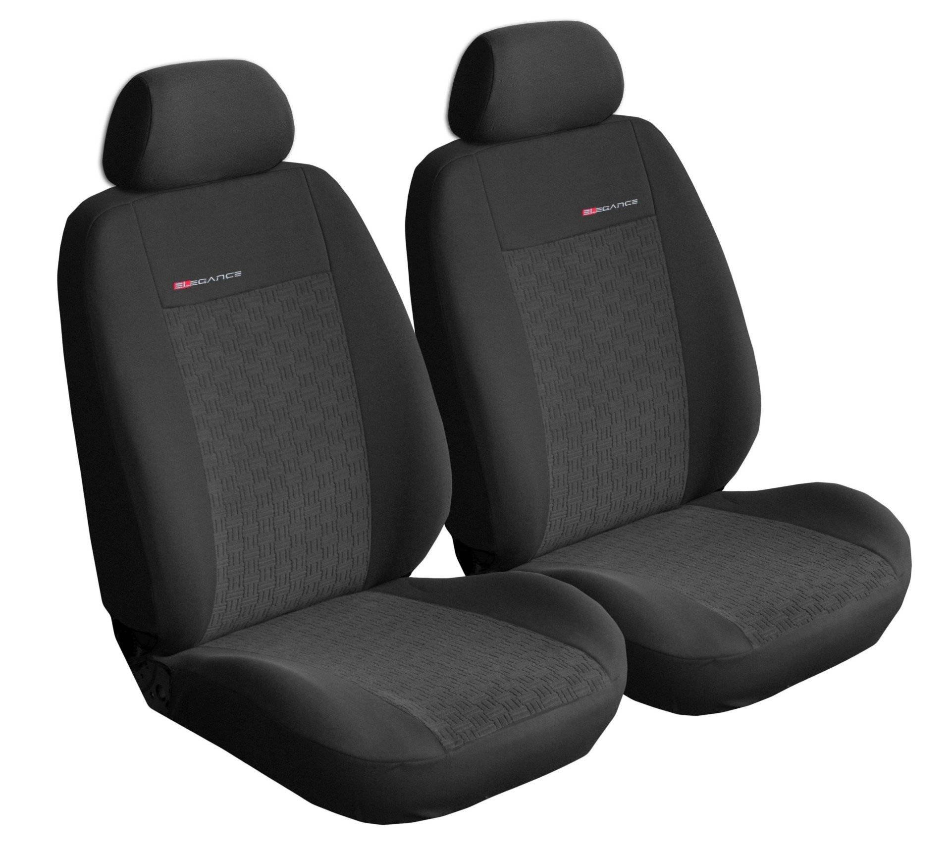 Carpendo® Sitzbezüge Auto Vordersitze in Premium Design (2er Set) Autositzbezüge Schonbezüge für Autositze Vorne - Dunkelgrau-Grau - Seitenairbag geeignet - TÜV zerifiziert - Elegance P1 von Carpendo