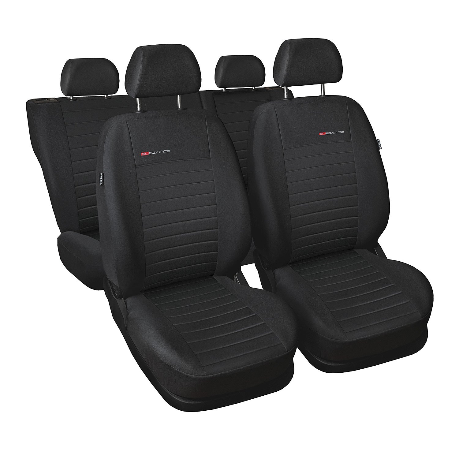 GSC Sitzbezüge Autositzbezug Komplettset 5-Sitze, Universal Grau, Elegance, kompatibel mit Ford Kuga 5-Sitze von Auto-Dekor