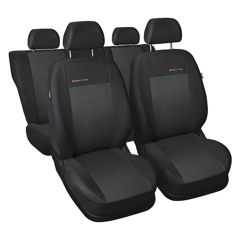 GSC Sitzbezüge Autositzbezug 5-Sitze, Universal Grau, Elegance, kompatibel mit Kia Ceed 5-Sitze von Auto-Dekor