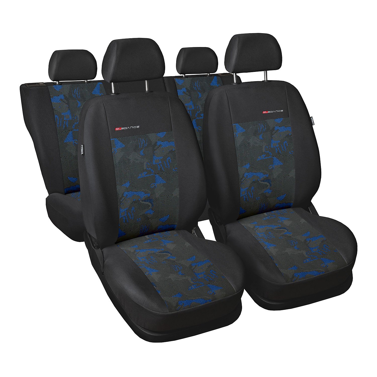 GSC Sitzbezüge Autositzbezug Komplettset 5-Sitze, Universal Blau,Elegance, kompatibel mit Nissan X-Trail 5-Sitze von Auto-Dekor