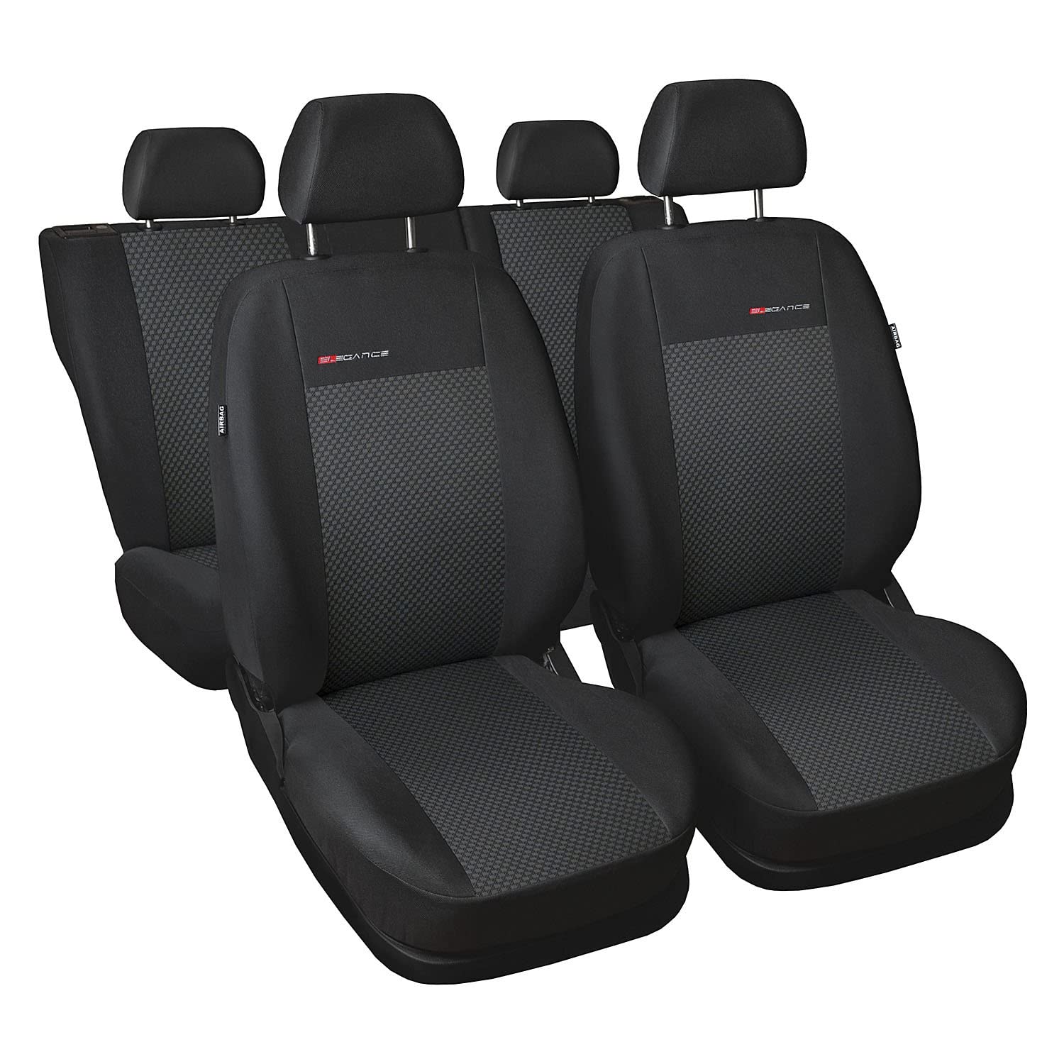 Sitzbezüge Autositzbezug Komplettset 5-Sitze, Universal Polyester Grau, Elegance, kompatibel mit Volkswagen VW Tiguan 5-Sitze von Auto-Dekor
