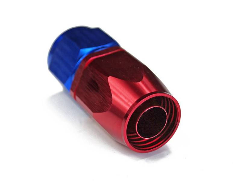 Alu-Fitting AN10, Dash10, 7/8 Zoll, 14UNF Schraub Verbinder - Gerader Anschluss - eloxiertes Aluminium in Rot/Blau von Auto-Dress