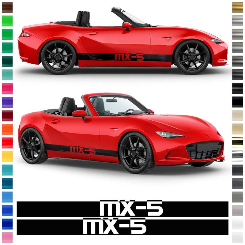 Auto-Dress® Aufkleber Set/Dekor passend für Mazda MX-5 in Wunschfarbe (Schwarz Matt) von Auto-Dress