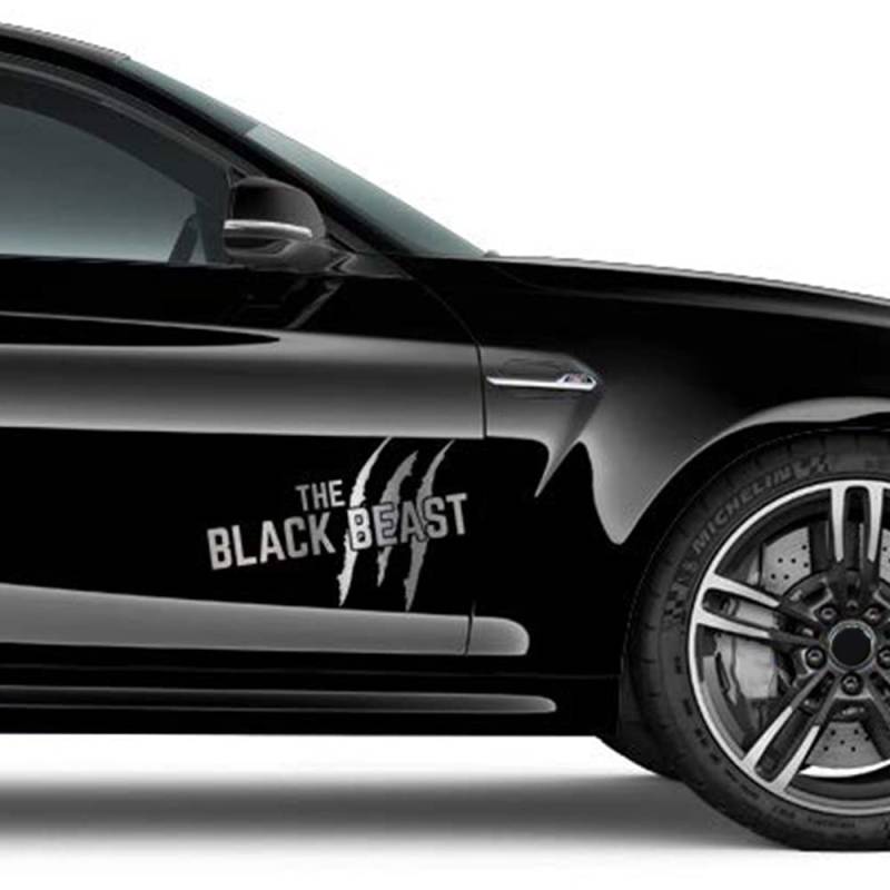 Auto-Dress® Auto Aufkleber, Dekor, Sticker - The Beast (Weiß-Glanz, Black Beast) von Auto-Dress