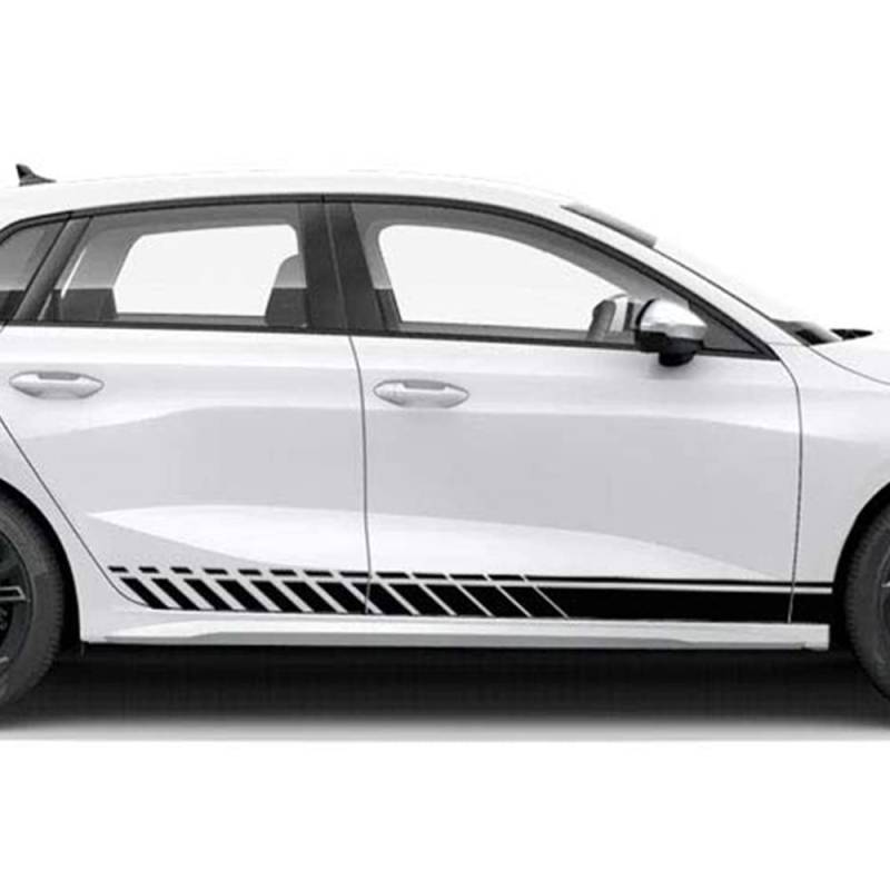 Auto-Dress Seitenstreifen passend für Audi A3 - Motiv: Clean (070 Schwarz Glanz) von auto-Dress.de