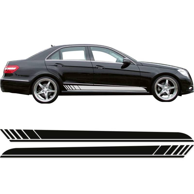 Auto-Dress Seitenstreifen Aufkleber Set/Dekor passend für Mercedes E-Klasse W212 - Motiv: Original (110 Black Gloss) von Auto-Dress