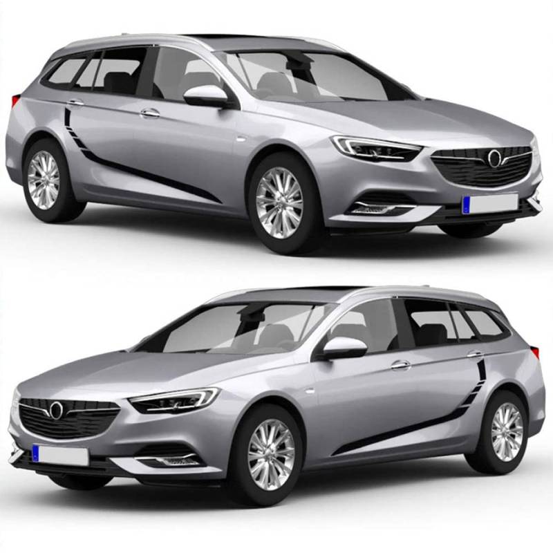 Auto-Dress Seitenstreifen Aufkleber Set/Dekor passend für Opel Insignia - Motiv: Racing (124 Dark Grey) von Auto-Dress