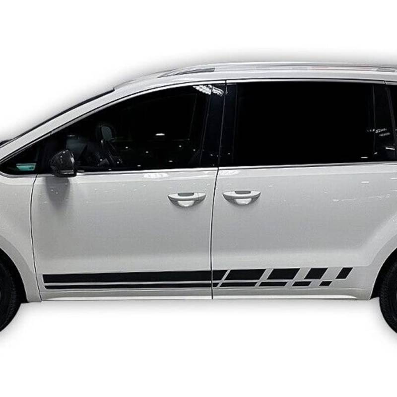 Auto-Dress Seitenstreifen Aufkleber Set/Dekor passend für Seat Alhambra - Motiv: FR Line (290 Silver) von Auto-Dress