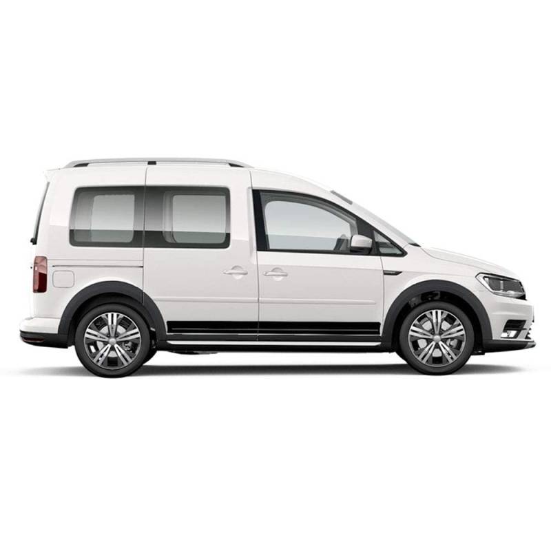 Auto-Dress Seitenstreifen passend für VW Caddy - Motiv: Clean (111M Black Matt) von Auto-Dress