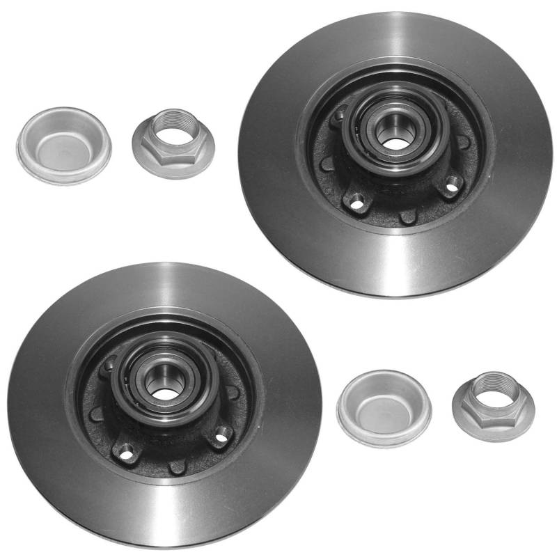 2x Bremsscheibe Radlager ABS-Sensorring Hinterachse links rechts Lochkreis: 4x108 mm von Auto-GH