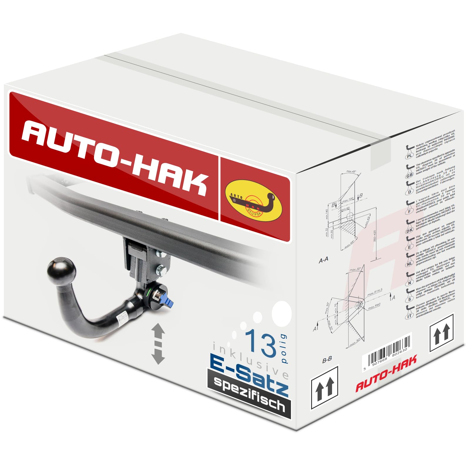 AUTO-HAK Anhängerkupplung abnehmbar für FIAT 500L 02.2015- + 13-polig fahrzeugspezifischer Elektrosatz von Auto-Hak