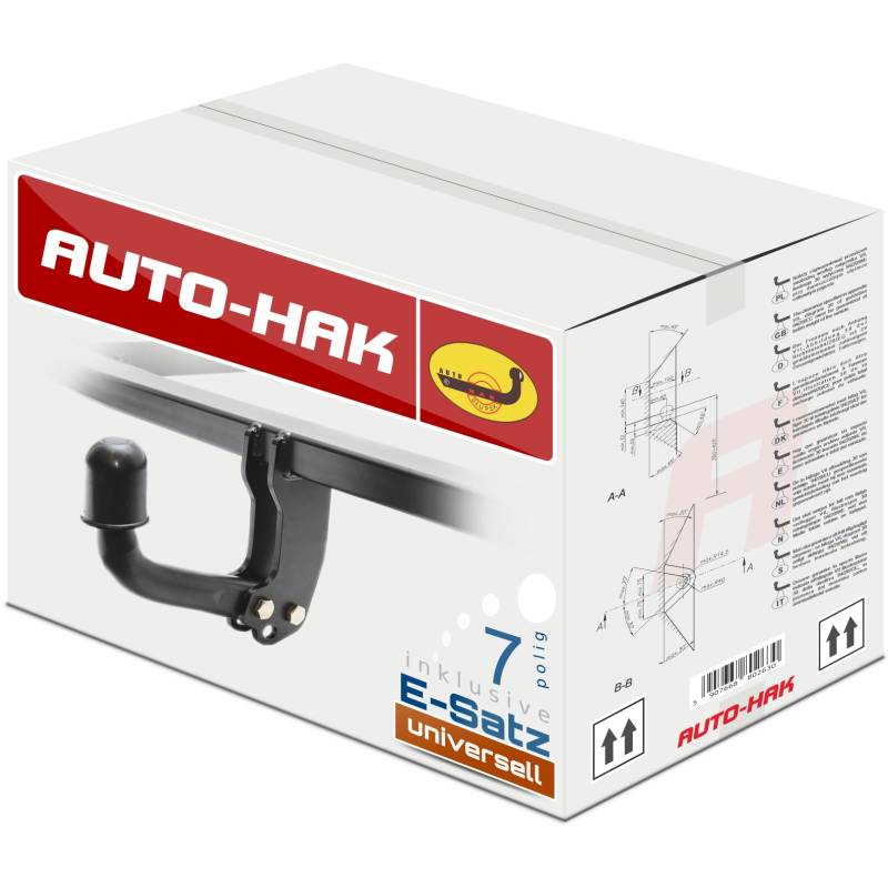 AUTO-HAK NEU Anhängerkupplung AHK starr kompatibel mit Volkswagen Transporter T4 Van 01.1996-01.2003 mit 7-polig Universal-Elektrosatz/E-Satz von Auto-Hak
