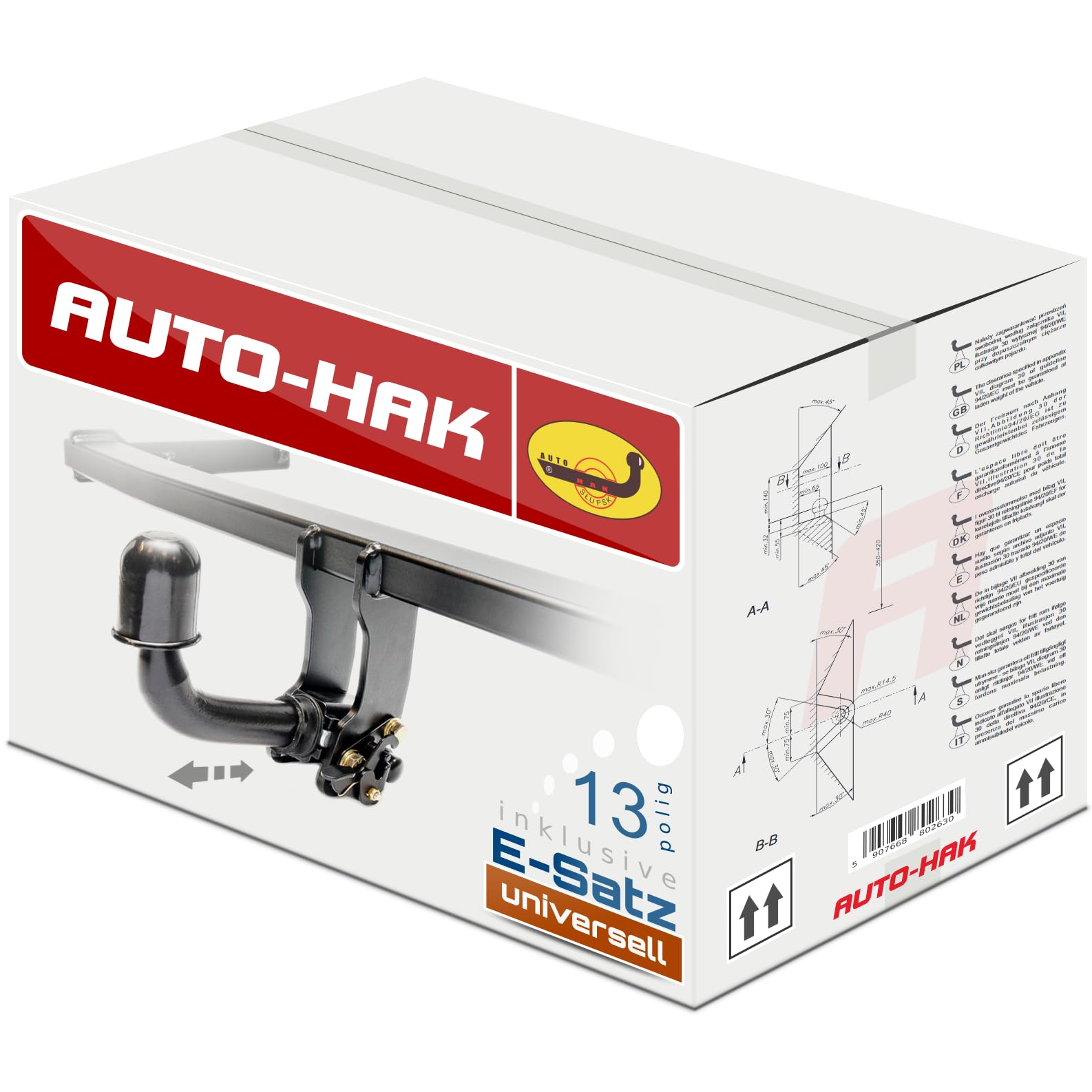 NEU Anhängerkupplung AHK abnehmbar horizontal von der Firma Auto-Hak für Nissan Pixo UA ab 07.2009 mit 7-polig Universal-Elektrosatz/E-Satz von Auto-Hak