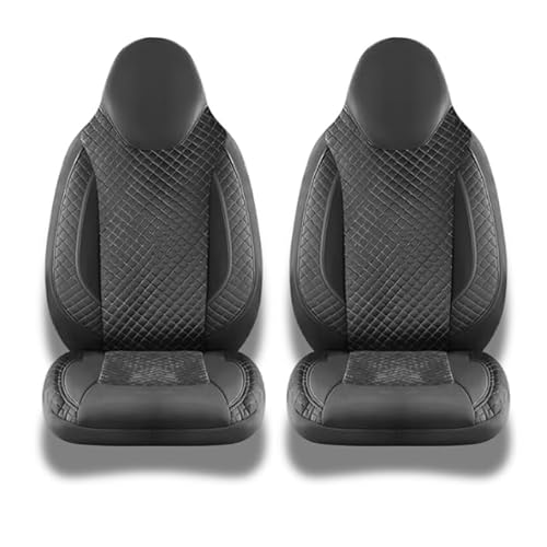 Auto Interieur Meester Sitzbezüge passend Kompatibel FIAT Ducato Wohnmobil 2-teiliges Set für Fahrer & Beifahrer mit Armlehnenbezügen,kompatibel mit Pössl, Knaus, Adria, Carthago Schwarzgraue Nähte von Auto Interieur Meester