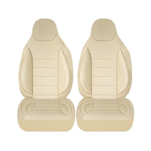Sitzbezüge kompatibel mit Ford Tourneo Transit Custom lieferwagen Passgenau, Satz mit 2 Teilen - Fahrer 1 + Beifahrer 1 Sitz | Mit Armlehnenbezügen | CBS101 | Beige | Kunstleder von Auto Interieur Meester