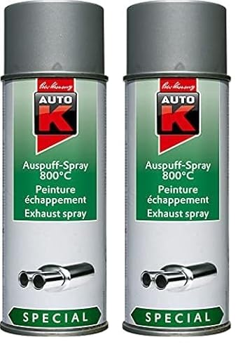 Auto K KWASNY 233 098 Special Auspuff-Spray Silber 800°C Lackspray 400ml (Packung mit 2) von Auto K