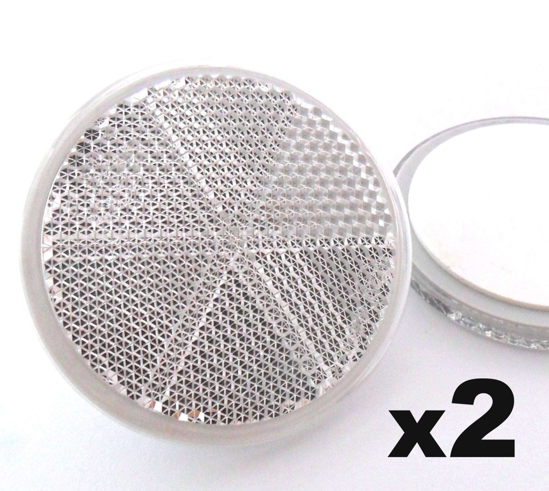 2X Weiß Reflektoren 60mm - Rückstrahler Katzenaugen Rückleuchten Selbstklebend -Wohnwagen und Anhänger 2X Weiß Reflektoren 60mm - Rückstrahler Katzenaugen Rückleuchten Selbstklebend -Wohnwagen und Anhänger von Auto Reflektoren