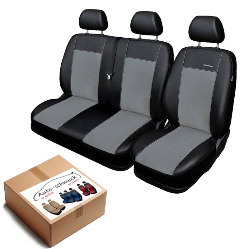Crafter Sitzbezüge nach Maß Autoplanen perfekte Passform Schonbezüge Sitzschoner Velour + Strickpolster ®Auto-schmuck (Premium Crafter Bus grau) von Auto-schmuck so einfach so kreativ