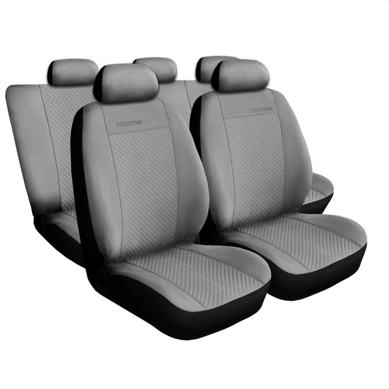 Universal Sitzbezüge Schonbezüge Sitzschoner Velour + Strickpolster oder Öko-Leder + künstliches Wildleder ®Auto-schmuck (Prestige grau) von Auto-schmuck so einfach so kreativ