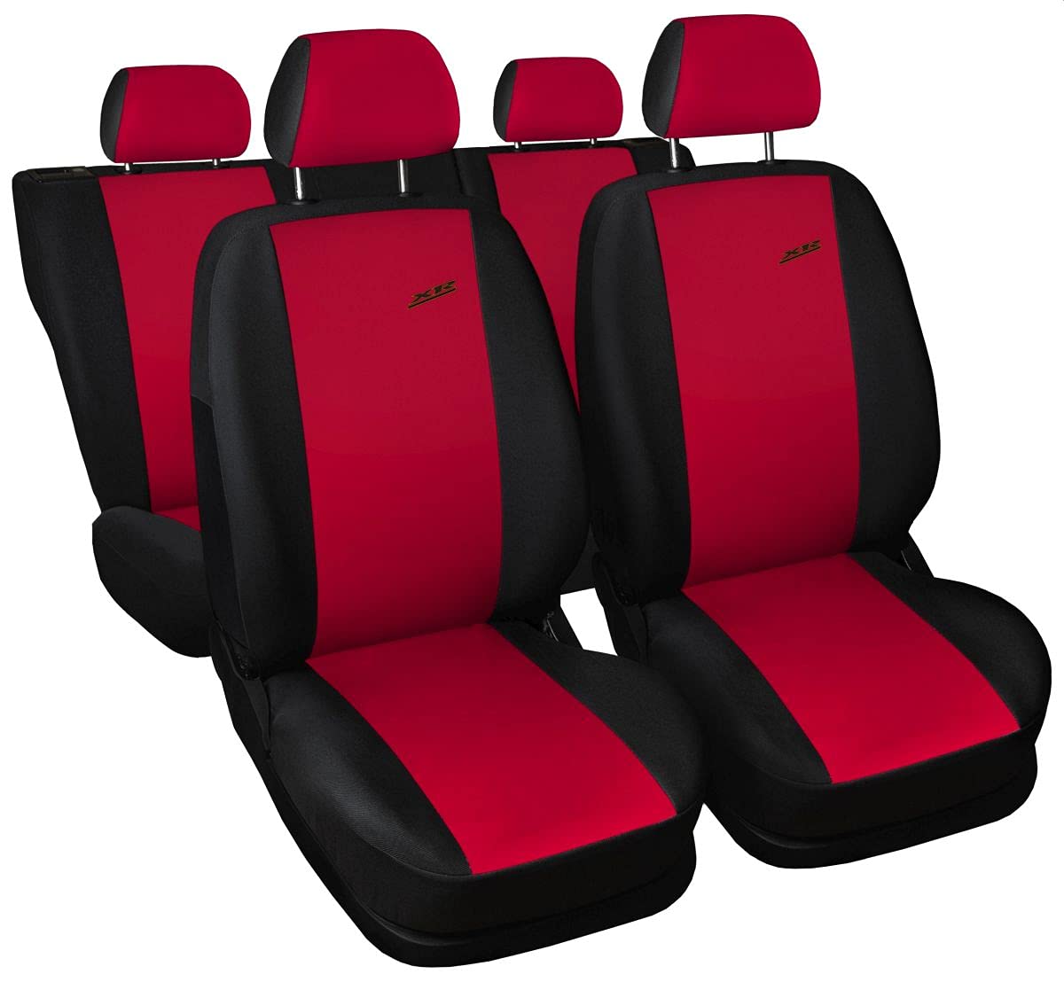 Universal Sitzbezüge Schonbezüge Sitzschoner Velour + Strickpolster oder Öko-Leder + künstliches Wildleder ®Auto-schmuck (XR rot) von Auto-schmuck so einfach so kreativ