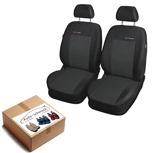 VORDERSITZE 2er Set Sitzbezüge Schonbezüge Sitzschoner Velour + Strickpolster oder Öko-Leder + künstliches Wildleder ®Auto-schmuck (Elegance p1) von Auto-schmuck so einfach so kreativ