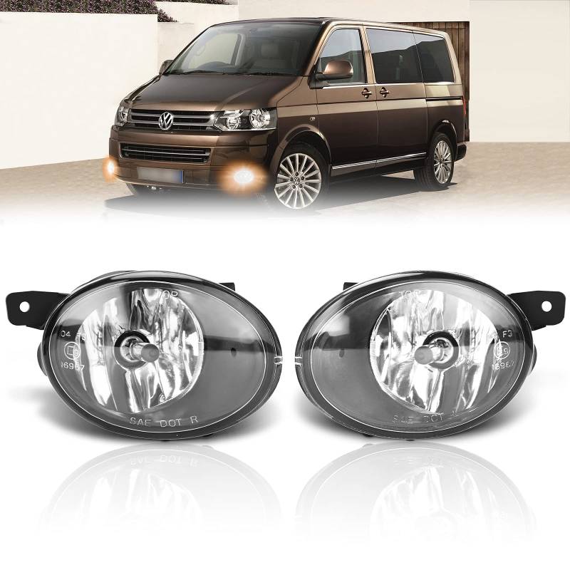 AutoBeeDen Nebelscheinwerfer kompatibel mit Volkswagen VW Transporter/Multivan T5 09/2009-UP, HB4 12V 51W, 1 Paar (Klar Objektiv) von AutoBeeDen
