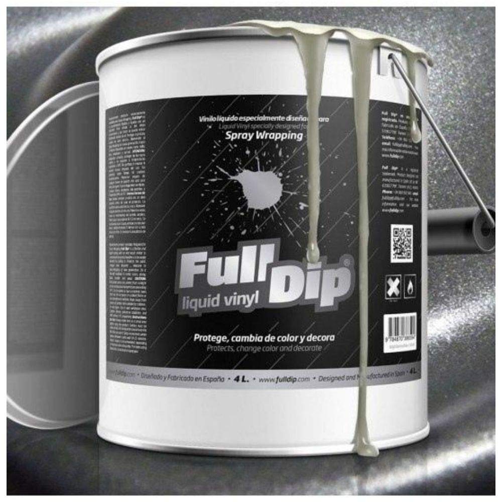 AutoFullCar – Full Dip Anthrazit-Metallic-Dose 4 Liter Flüssigvinyl Fulldip Kunststoff fertig zum Bemalen von AutoFullCar
