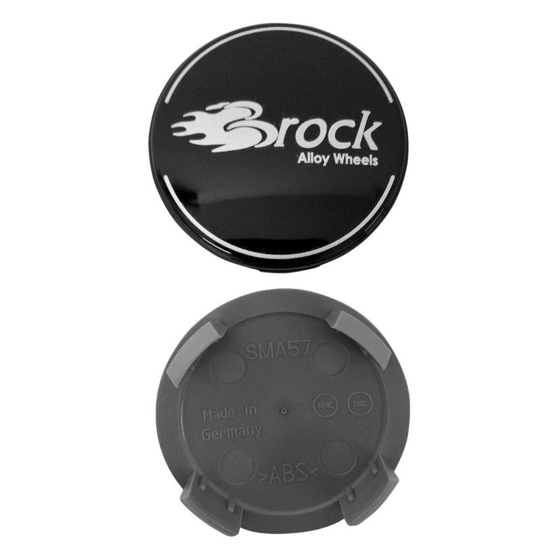 4 Stück Original Brock Nabendeckel 57mm 4er Satz 4er Set Felgendeckel Felgenkappen Nabenkappen Nabenabdeckung Radnabendeckel Raddeckel EM148 (Schwarz Glänzend) von AutoPremiumTeile