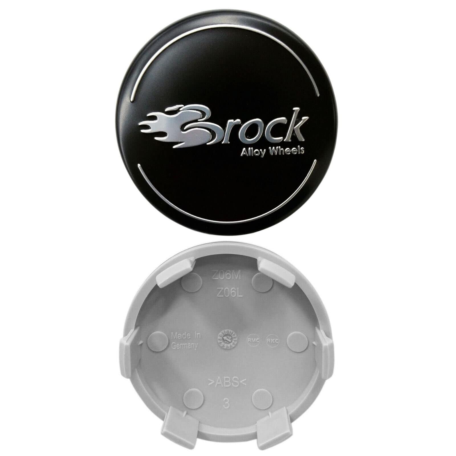 4 Stück Original Brock Nabendeckel 60mm 4er Satz 4er Set Felgendeckel Felgenkappen Nabenkappen Nabenabdeckung Radnabendeckel Raddeckel EM124 (Schwarz Matt) von AutoPremiumTeile