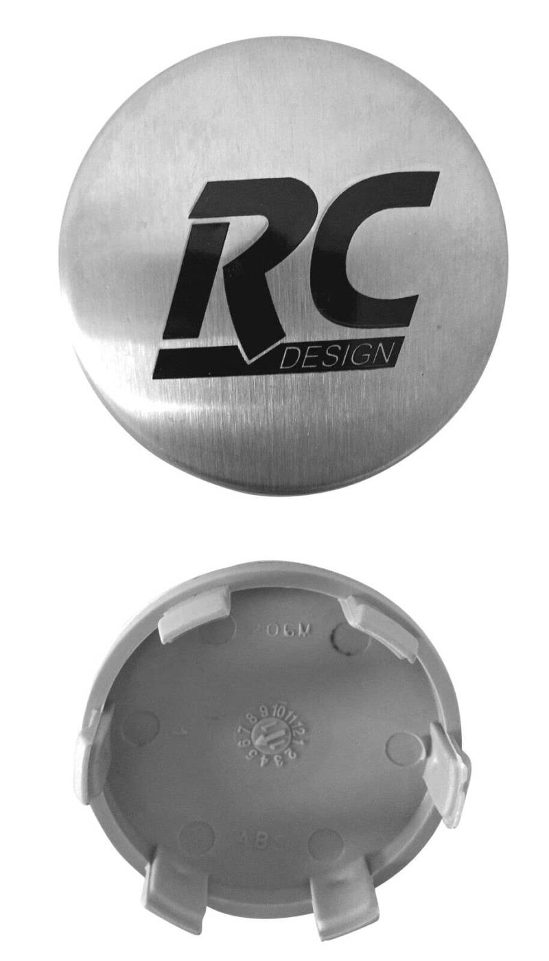 4 Stück Original RC Nabendeckel 60mm 4er Satz 4er Set Felgendeckel Felgenkappen Nabenkappen Nabenabdeckung Radnabendeckel Raddeckel EM05 (Edelstahl Matt) von AutoPremiumTeile