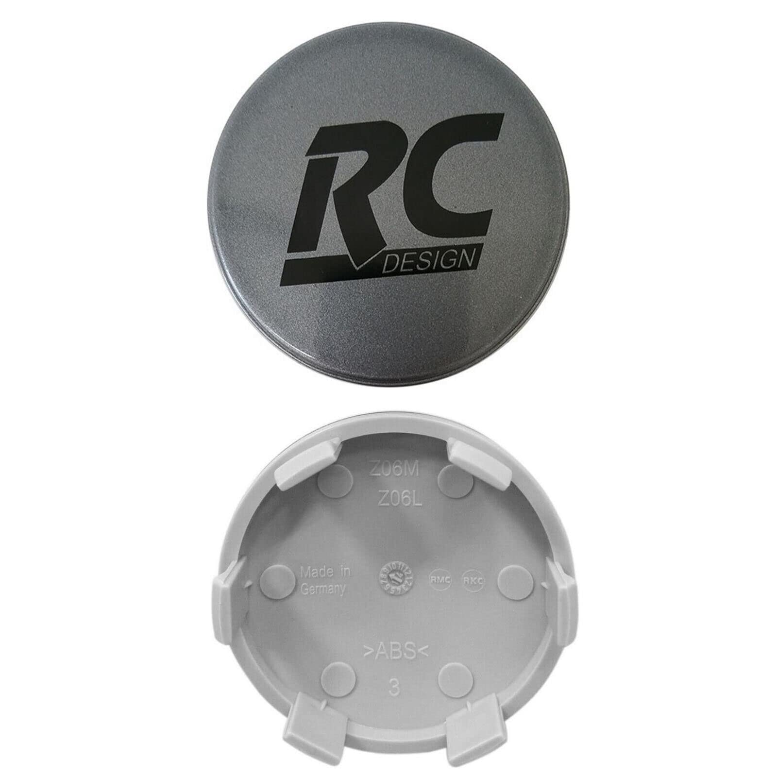 4 Stück Original RC Nabendeckel 60mm 4er Satz 4er Set Felgendeckel Felgenkappen Nabenkappen Nabenabdeckung Radnabendeckel Raddeckel (Grau Glänzend) von AutoPremiumTeile