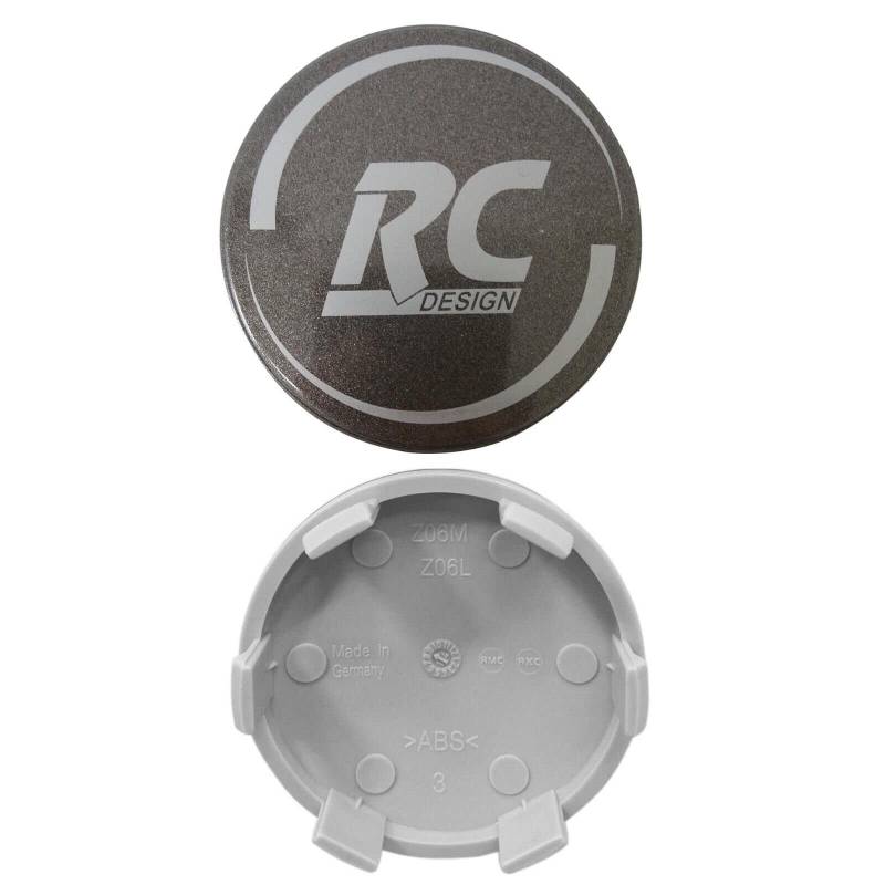 4 Stück Original RC Nabendeckel 60mm 4er Satz 4er Set Felgendeckel Felgenkappen Nabenkappen Nabenabdeckung Radnabendeckel Raddeckel EM138 (Dark Sparkle) von AutoPremiumTeile