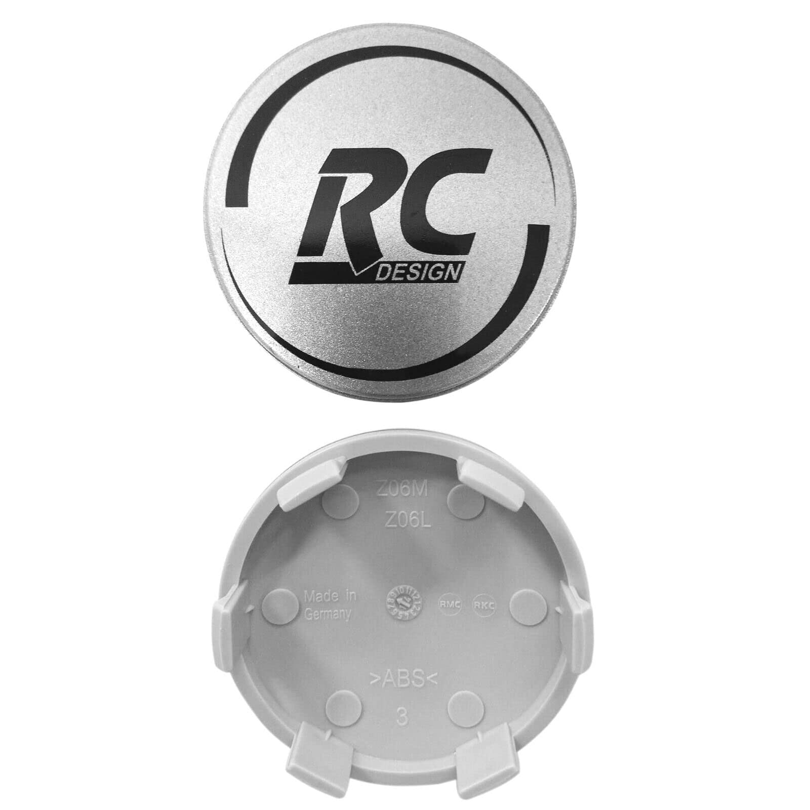 4 Stück Original RC Nabendeckel 60mm 4er Satz 4er Set Felgendeckel Felgenkappen Nabenkappen Nabenabdeckung Radnabendeckel Raddeckel EM155 (Silber Glänzend) von AutoPremiumTeile