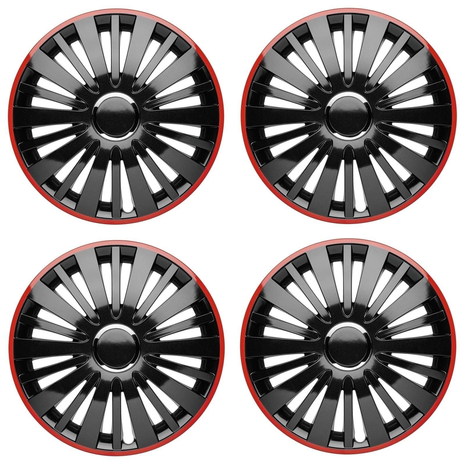 Premium Radkappen 14 Zoll in Schwarz-Rot-Glänzend mit Chromring 4er-Satz hochwertige Radzierblenden für PKW-Stahlfelgen Radblenden-Zweifarbig Radabdeckungen Raddeckel Zierblenden Zierkappen 4 Stück Premium Radkappen 14 Zoll in Schwarz-Rot-Glänzend mit Chromring 4er-Satz hochwertige Radzierblenden für PKW-Stahlfelgen Radblenden-Zweifarbig Radabdeckungen Raddeckel Zierblenden Zierkappen 4 Stück von AutoPremiumTeile