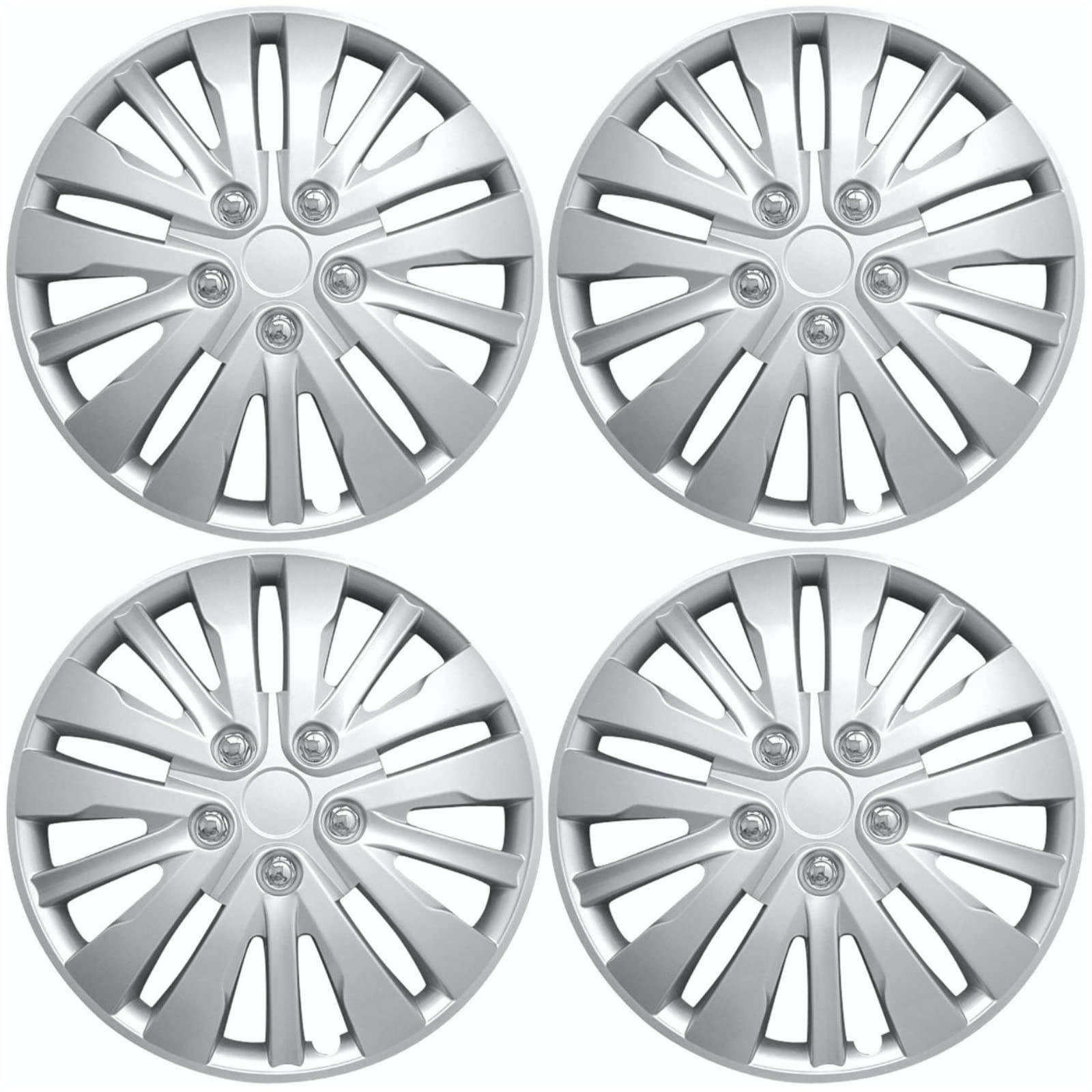 Premium Radkappen 14 Zoll in Silber-Glänzend mit Chrommuttern 4er-Satz hochwertige Radzierblenden für PKW-Stahlfelgen Radblenden-Einfarbig Radabdeckungen Raddeckel Zierblenden Zierkappen 4 Stück Premium Radkappen 14 Zoll in Silber-Glänzend mit Chrommuttern 4er-Satz hochwertige Radzierblenden für PKW-Stahlfelgen Radblenden-Einfarbig Radabdeckungen Raddeckel Zierblenden Zierkappen 4 Stück von AutoPremiumTeile