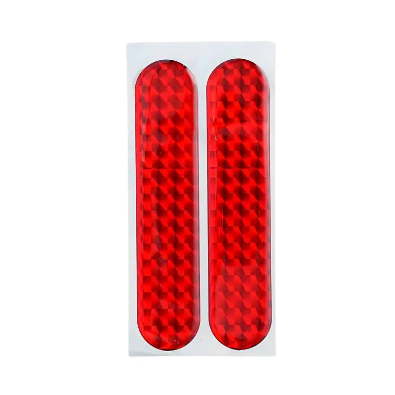 2Pcs Reflektierende Sicherheitswarnung AutoSelbstklebende Reflektoraufkleber Rückstrahler Motorrad Reflektor Motorrad Hinten Fahrrad Reflektoren Kennzeichenhalter Katzenaugen Kennzeichen (Rot) von AutoPrevails