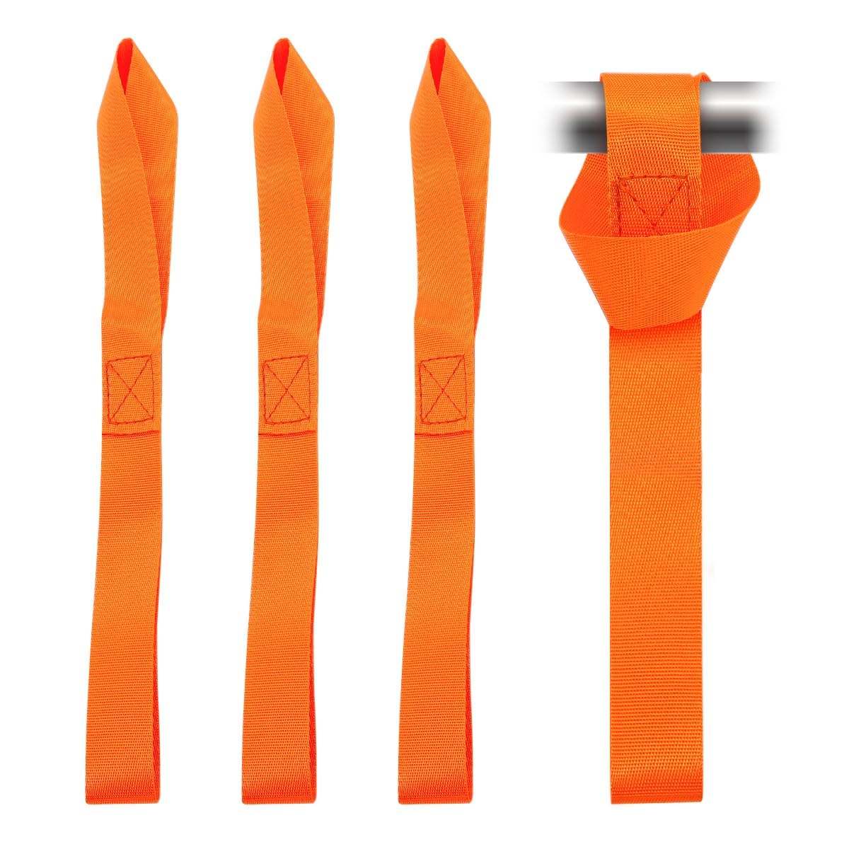 5 Stück Doppelschlaufen Zurrschlaufen Schlaufen Spanngurte Gewebte Nylon Gurt - 800kg Arbeitslast, 25 * 200 mm Gurtschlaufen für Motorrad, ATV, UTV, Fahrrad, Camping, Klettern, Aufhängung (Orange) von AutoPrevails