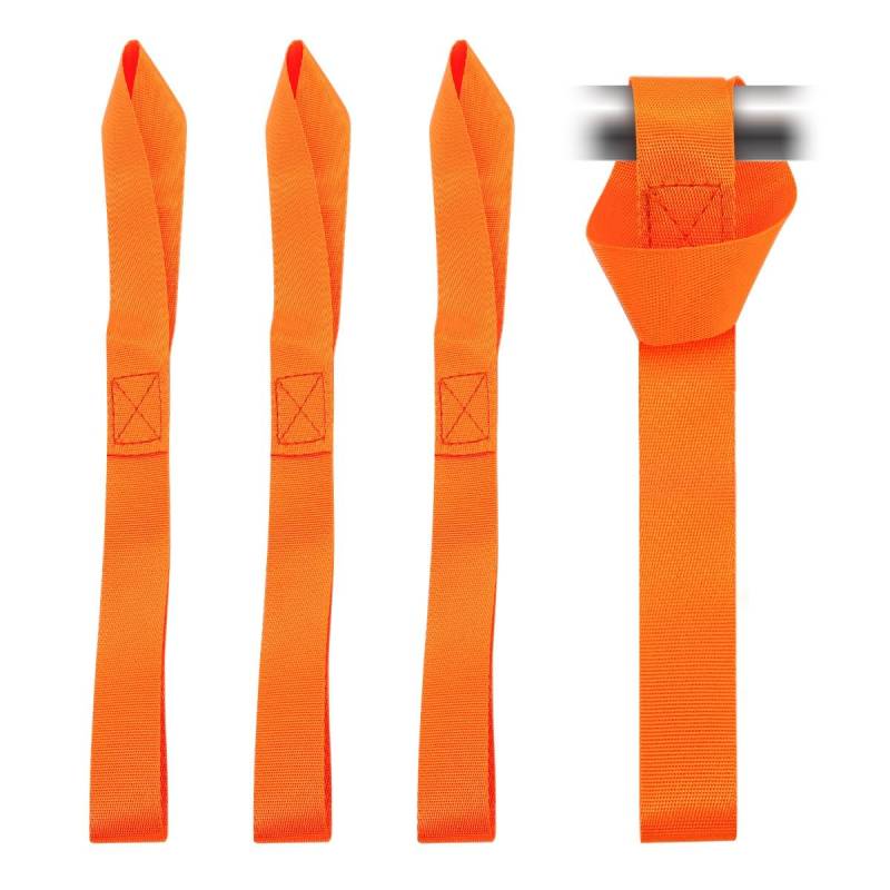 5 Stück Doppelschlaufen Zurrschlaufen Schlaufen Spanngurte Gewebte Nylon Gurt - 800kg Arbeitslast, 25 * 200 mm Gurtschlaufen für Motorrad, ATV, UTV, Fahrrad, Camping, Klettern, Aufhängung (Orange) von AutoPrevails