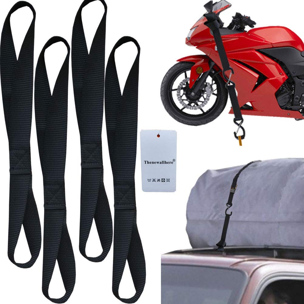 5 Stück Doppelschlaufen Zurrschlaufen Schlaufen Spanngurte Gewebte Nylon Gurt - 800kg Arbeitslast, 25 * 200 mm Gurtschlaufen für Motorrad, ATV, UTV, Fahrrad, Camping, Klettern, Aufhängung (Schwarz) von AutoPrevails