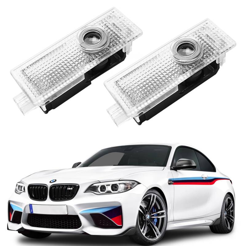 Auto LED Logo Projektor Pfützentürleuchten Kompatibel mit BMW 1/2/3/4/5/6/7er X1/X2/X3/X4/X5/X6 Zubehör, Kein Verblassen 4K-HD Auto Willkommenslichter (2 Stk) von AutoQi