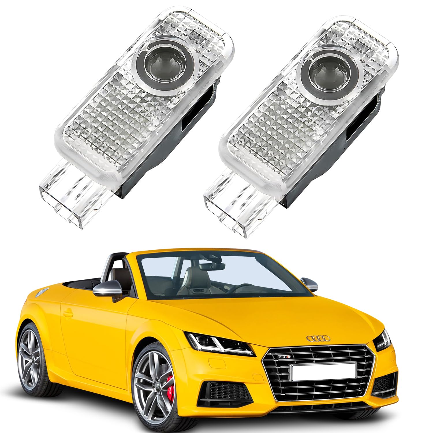 AutoQi Für Audi A3 8P 8L 8V A4 B6 B7 B8 B9 A5 A6 4K 4G A7 Q2 Q3 Q5 Q7 LED Projektor Einstiegsbeleuchtung Tür Logo Laser Türlicht, 2 STK (Rot + S) von AutoQi