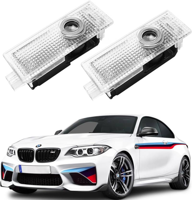 AutoQi Für BMW E81 E82 E90 E91 E92 E60 E61 E63 E64 F10 F11 F12 M-Power LED Projektor Einstiegsbeleuchtung Tür Logo Lampe Laser Türlicht, 2 STK von AutoQi