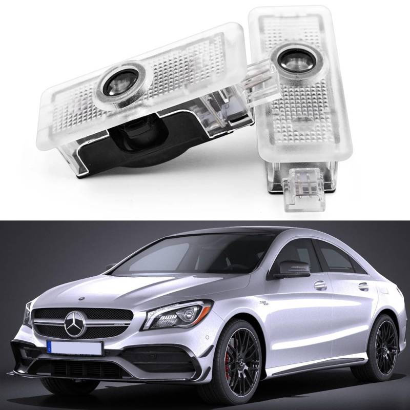 AutoQi Für Mercedes CLA C117 X117 CLS C218 X218 Coupe C205 C207 Cabrio A205 A207 LED AMG Projektor Einstiegsbeleuchtung Laser Logo Türlicht, 2 STK von AutoQi