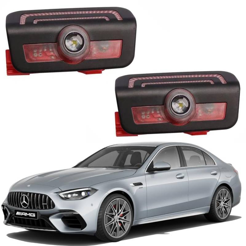 AutoQi Willkommenslicht Für Mercedes GLC X254 W206 W214 W223 LED AMG Projektor Einstiegsbeleuchtung Logo Laser Türlicht, 2 Stk von AutoQi