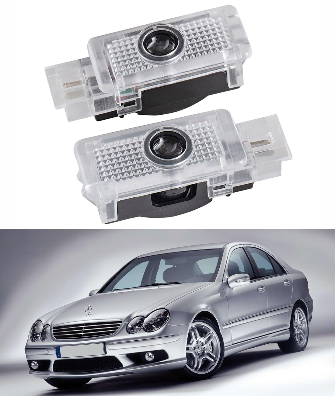 AutoQi Willkommenslicht für Mercedes C-Klasse W203 S203 CLK C208 C209 CLC203 AMG LED Projektor Logo Einstiegsbeleuchtung Laser Türlicht, 2 Stk AutoQi Willkommenslicht für Mercedes C-Klasse W203 S203 CLK C208 C209 CLC203 AMG LED Projektor Logo Einstiegsbeleuchtung Laser Türlicht, 2 Stk von AutoQi