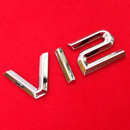 AutoScheich® V12 Emblem Zeichen Chrom Schriftzug Auto Aufkleber Motorhaube Kotflügel Logo 3D von AutoScheich